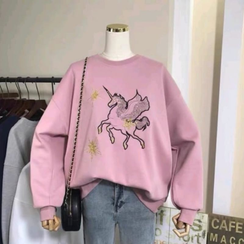 Unicorn sweater outerwear fashion remaja wanita