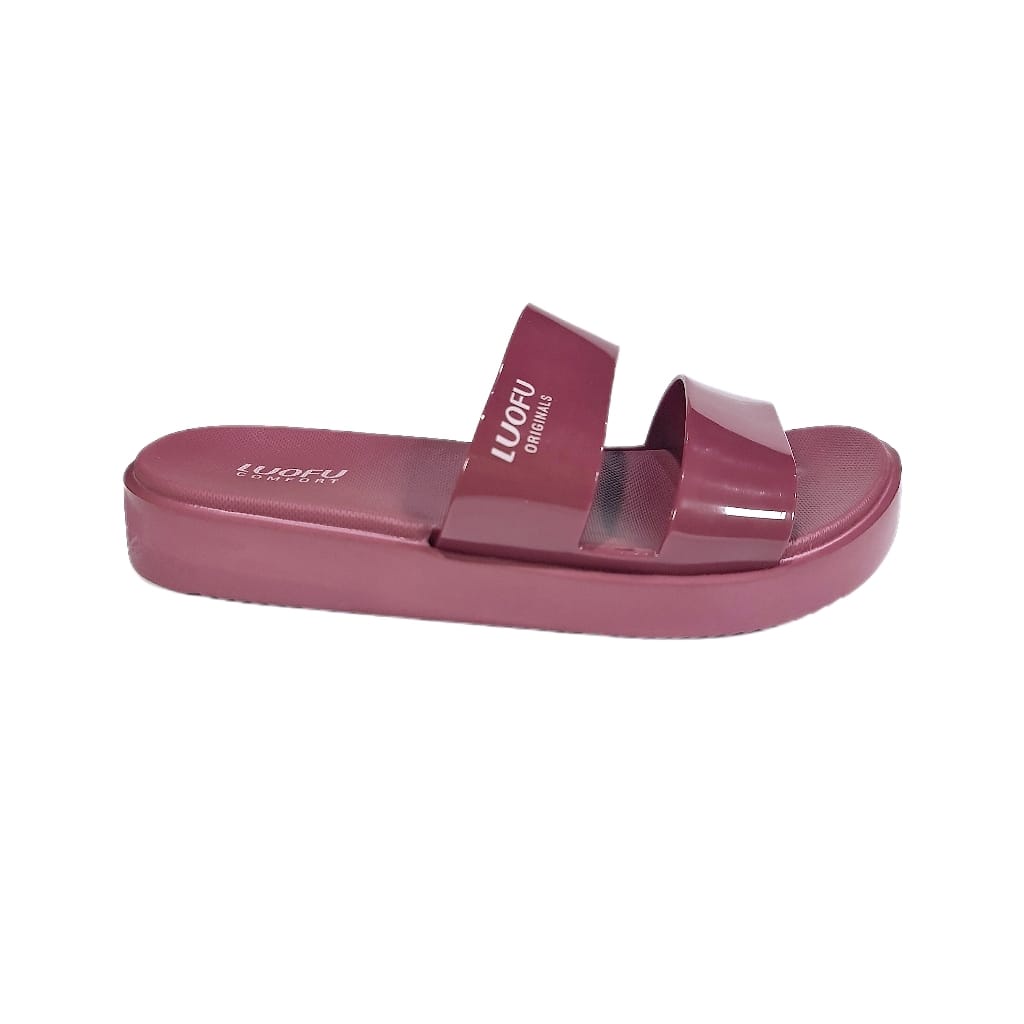 jelly sandal wanita slop ban 2 luofu karet import sendal cewek E7199A1-BW05