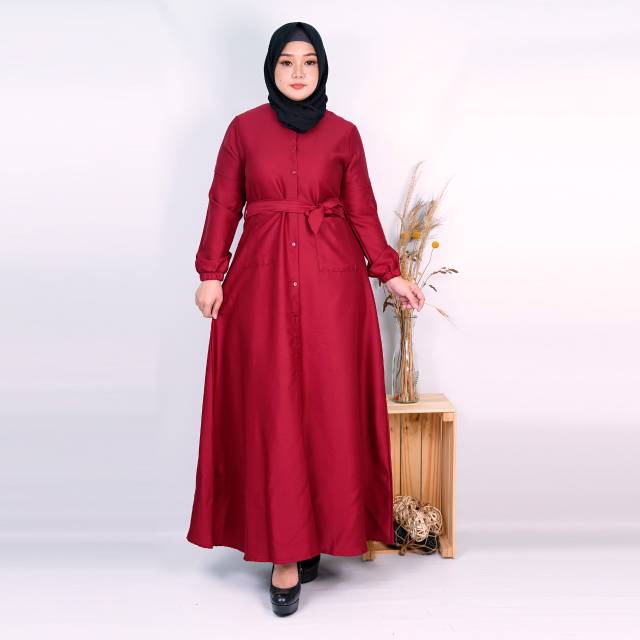 Gamis Habibah maxi kemeja/ gamis termurah / Dress Muslim / Maxi Dress Muslim