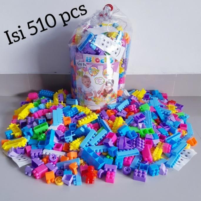 Mainan Balok Block Susun - Mainan Susun Block Balok Isi 510 Pcs