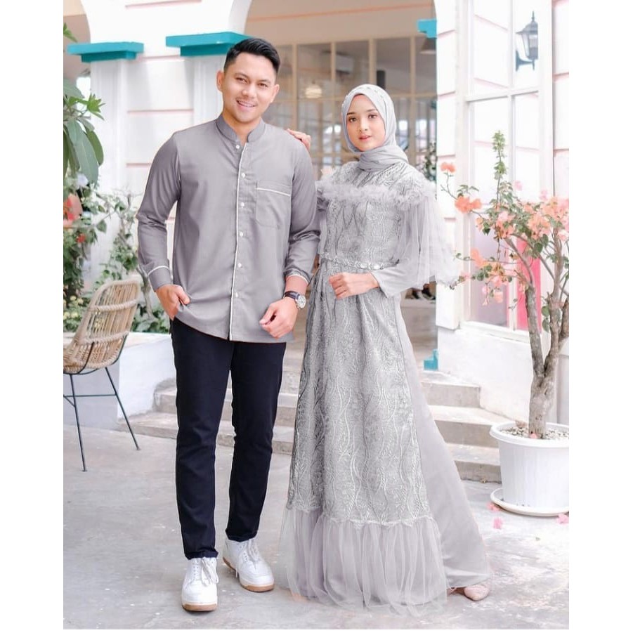 [BM] Muslim Wanita Couple Pria Pesta Kondangan kekinian Kapelan Nikahan Cowok cewek Baju Pesta 2021