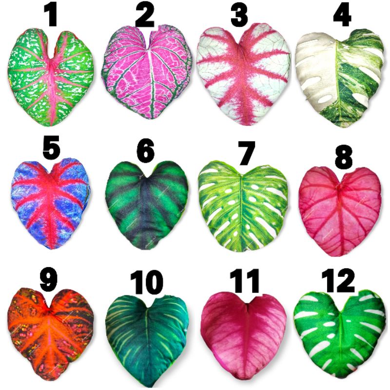 (1KG MUAT 4 PCS) BANTAL SOFA MOTIF DAUN KELADI DAN MONSTERA