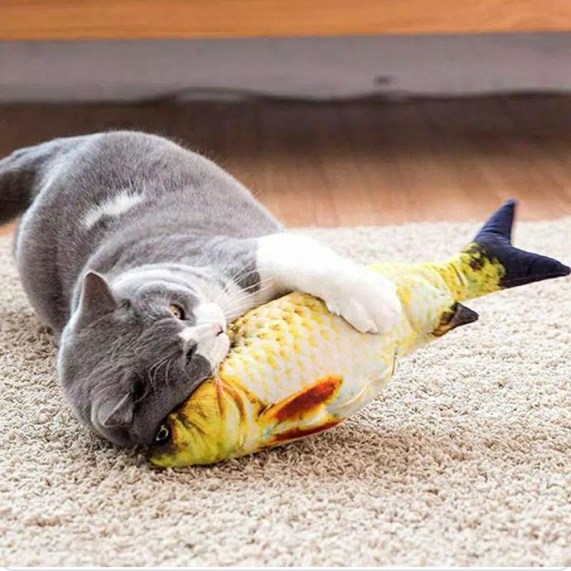 Mainan Kucing Catnip Fish Bentuk Ikan / Mainan Interaktif Kucing