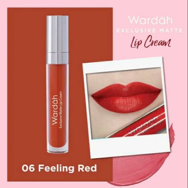 Lip Cream Wardah 06 Feeling Red Original / Lip Cream Exclusive Matte