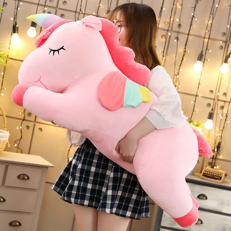 Boneka Plush Model Unicorn Ukuran Besar 80cm/100cm