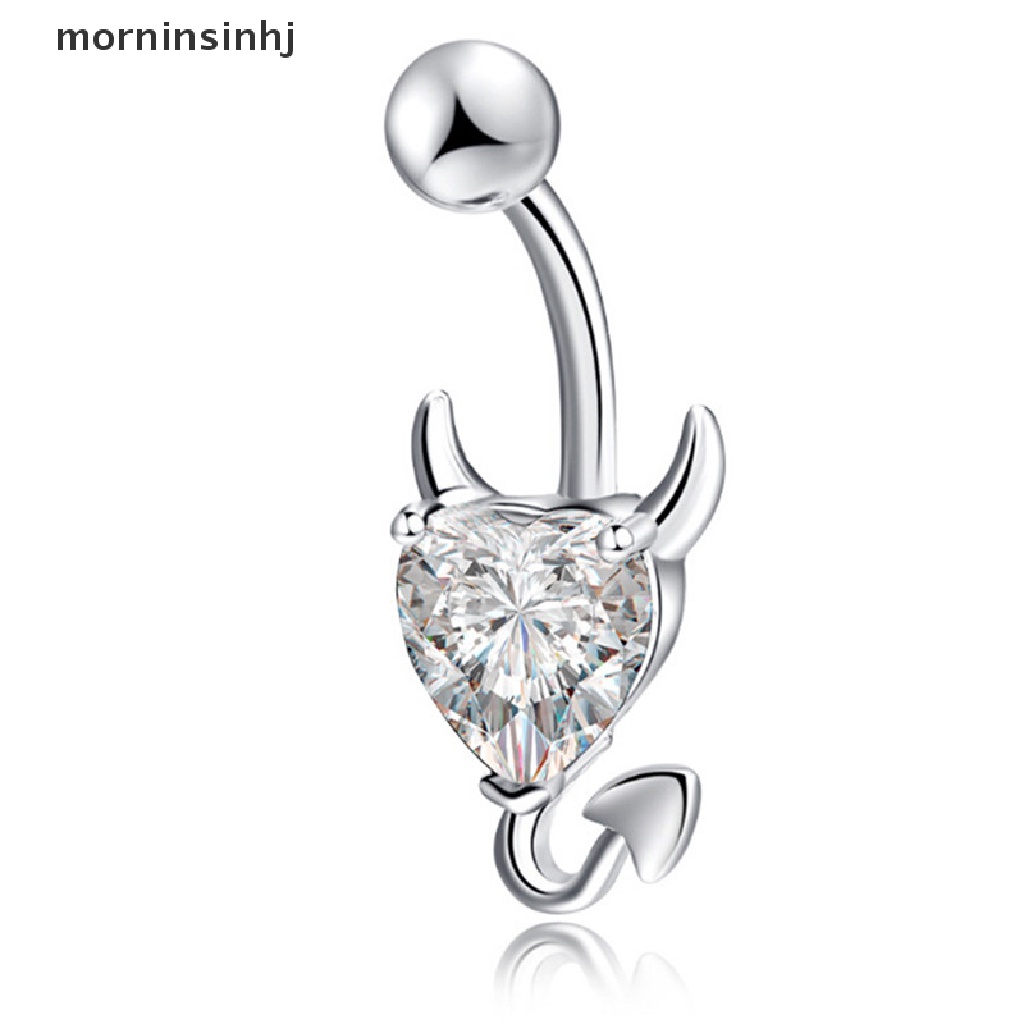 Mor Anting Tindik Perutpusar Model Barbel Dengan Kristal Berlian Imitasi Untuk Wanita