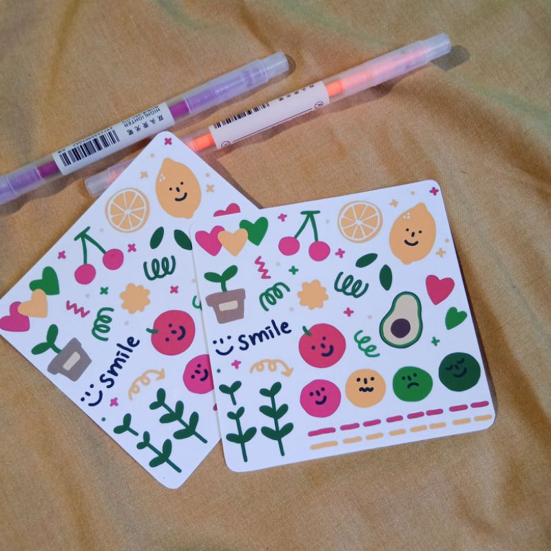 

Stiker Pack Vinyl Glossy Buku Jurnal Korea Aesthetic Kawaii No Cutting Waterproof