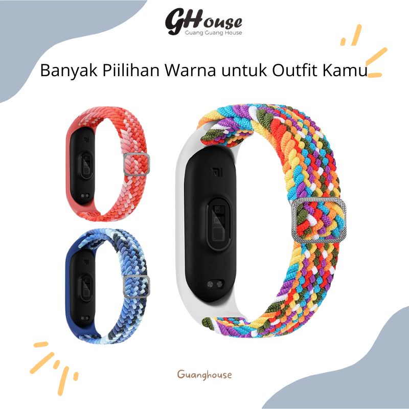 Strap Mi Band Nilon Loop 7 6 5 4 4 Tali Pengganti Xiaomi Mi band 7 6 5 4 3 Nylon Loop Colorful Warna Warni Nilon