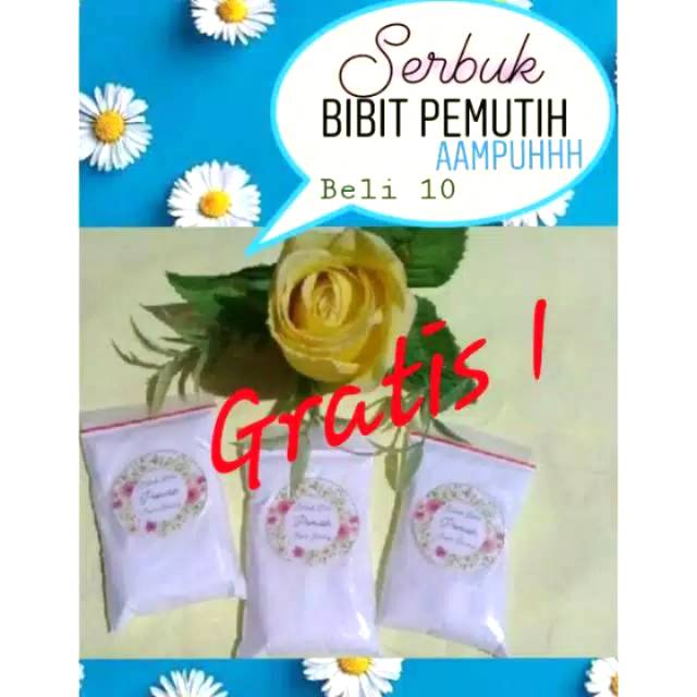 D&D SHOP serbuk bibit pemutih 15gram/serbuk pemutih/pemutih badan/serbuk pemutih badan/perawatan tbu