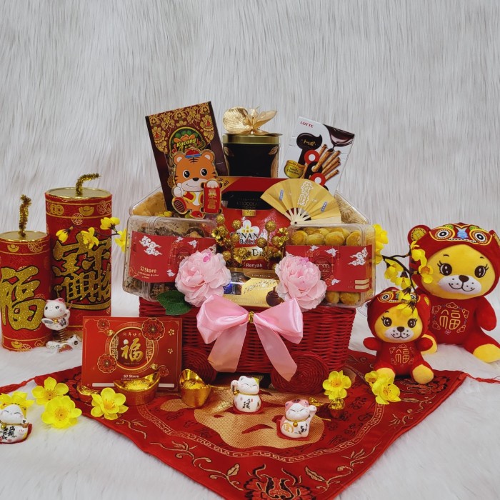 

Paket box dekorasi sakura hampers imlek cny parcel kado kue kering 87