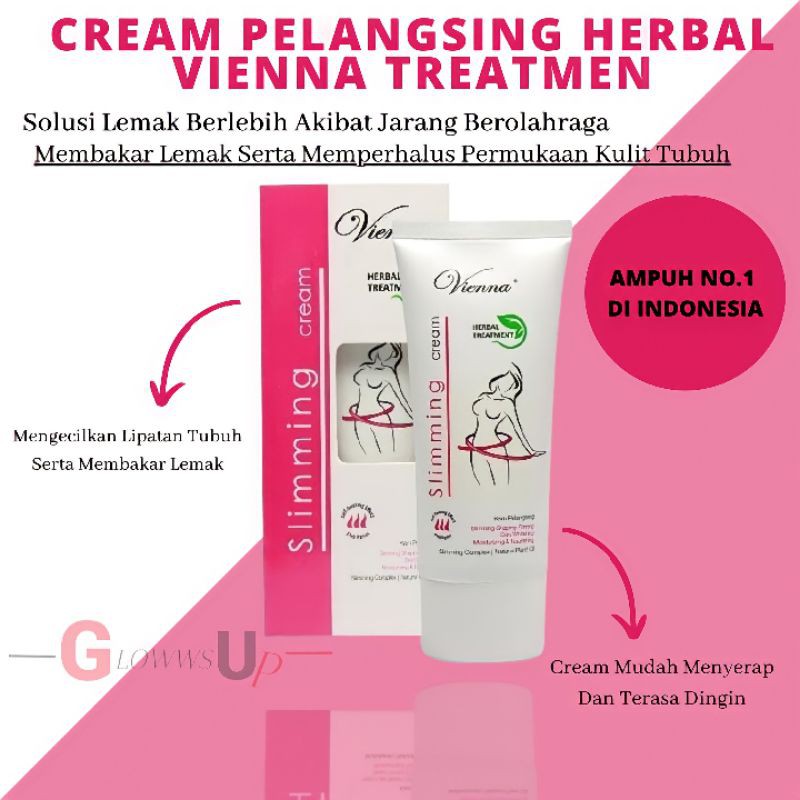 PELANGSING CREAM HERBAL PELANGSING VIENNA SLIMMING BODY TREATMENT CREAM BPOM - SLIMMING CREAM VIENNA