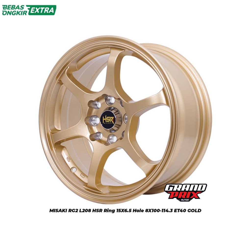 Velg Mobil Racing Murah R15 HSR MISAKI RG2 L208 Warna GOLD Buat Corolla Splash Lancer Civic dll Pele