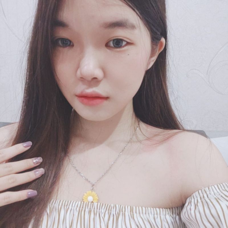 Kalung Korea Rantai Liontin Bunga Daisy Clay Sunflower Flower Korean Necklace