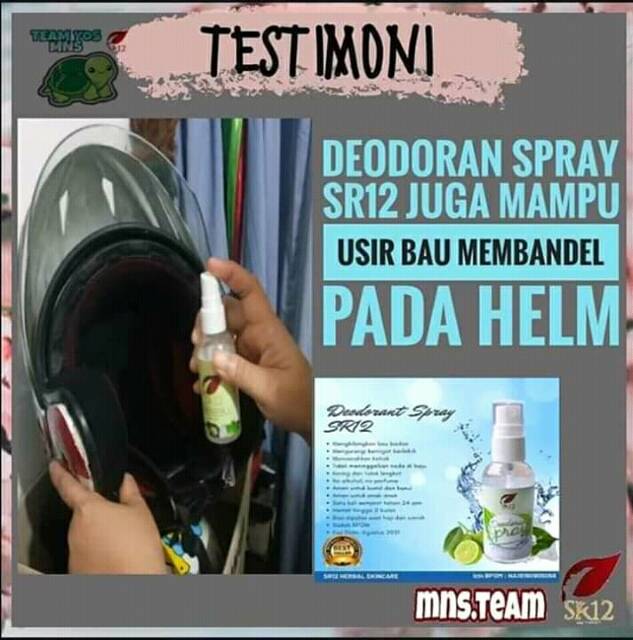 Deodorant Spray SR12 Herbal Ampuh atasi Bau Badan Keringat Berlebih Mencerahkan Ketiak BPOM 60 ml