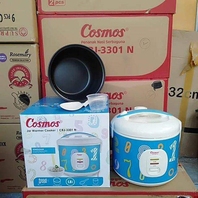 Rice cooker cosmos CRJ - 3301 - N dan 3301 Pink dan Biru ukuran 1.8LITER 3in1 5.0