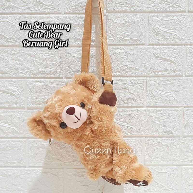 Tas Selempang Beruang Cewe Asli Import / Tas Selempang Cute Bear 30cm