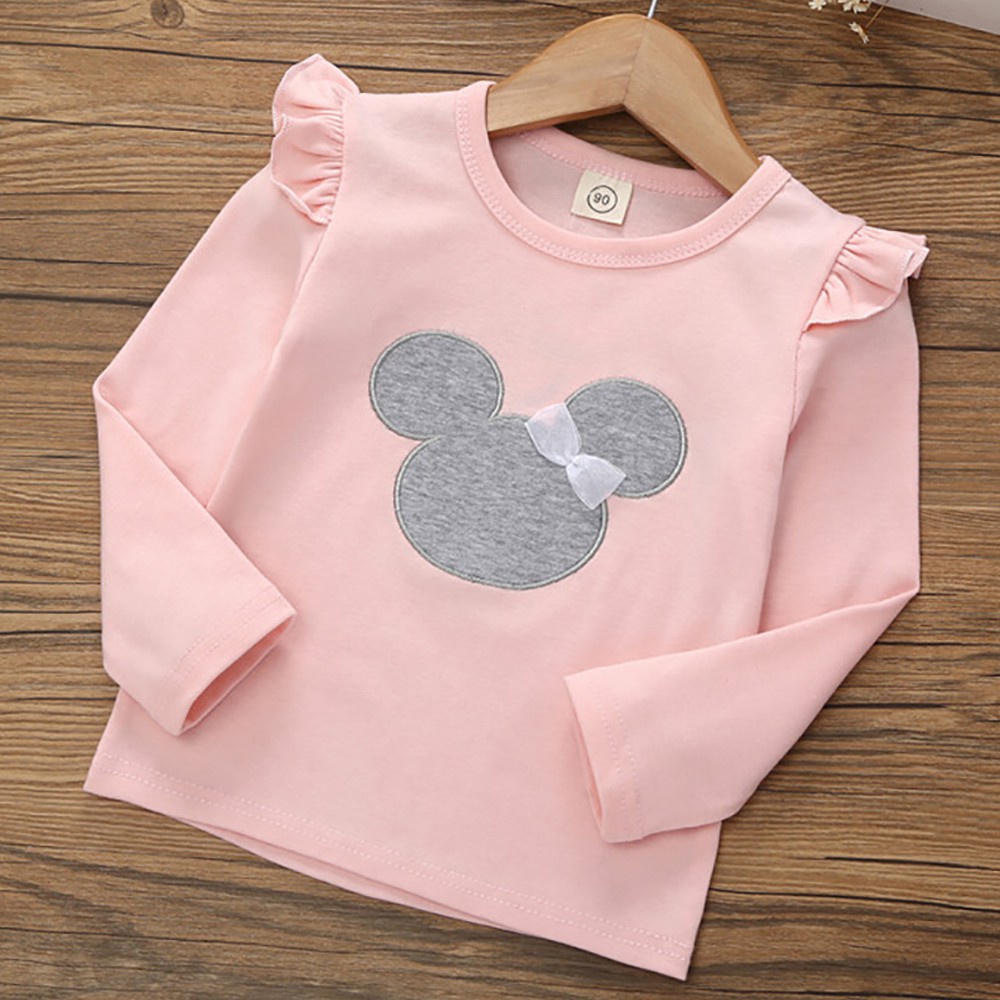 VISION ONLINE-BAJU KAOS MICKEY BURGERS ANAK PEREMPUAN KOREA LUCU 1 2 3 TAHUN MURAH LENGAN PANJANG BAjU KAOS T-SHIRT BOTTOMING ANAK PEREMPUAN LENGAN PANJANG KAOS MINNIE ANAK PEREMPUAN