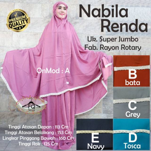 MUKENA RAYON POLOS JUMBO ADEM NYAMAN MUKENA RENDA