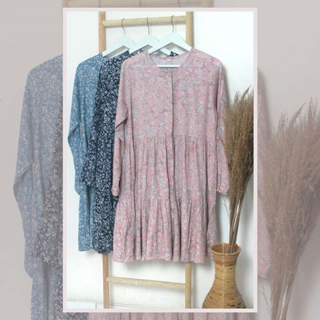 TUNIK MOTIF BUNGA / ATASAN WANITA / BAHAN RAYON VISCOSE