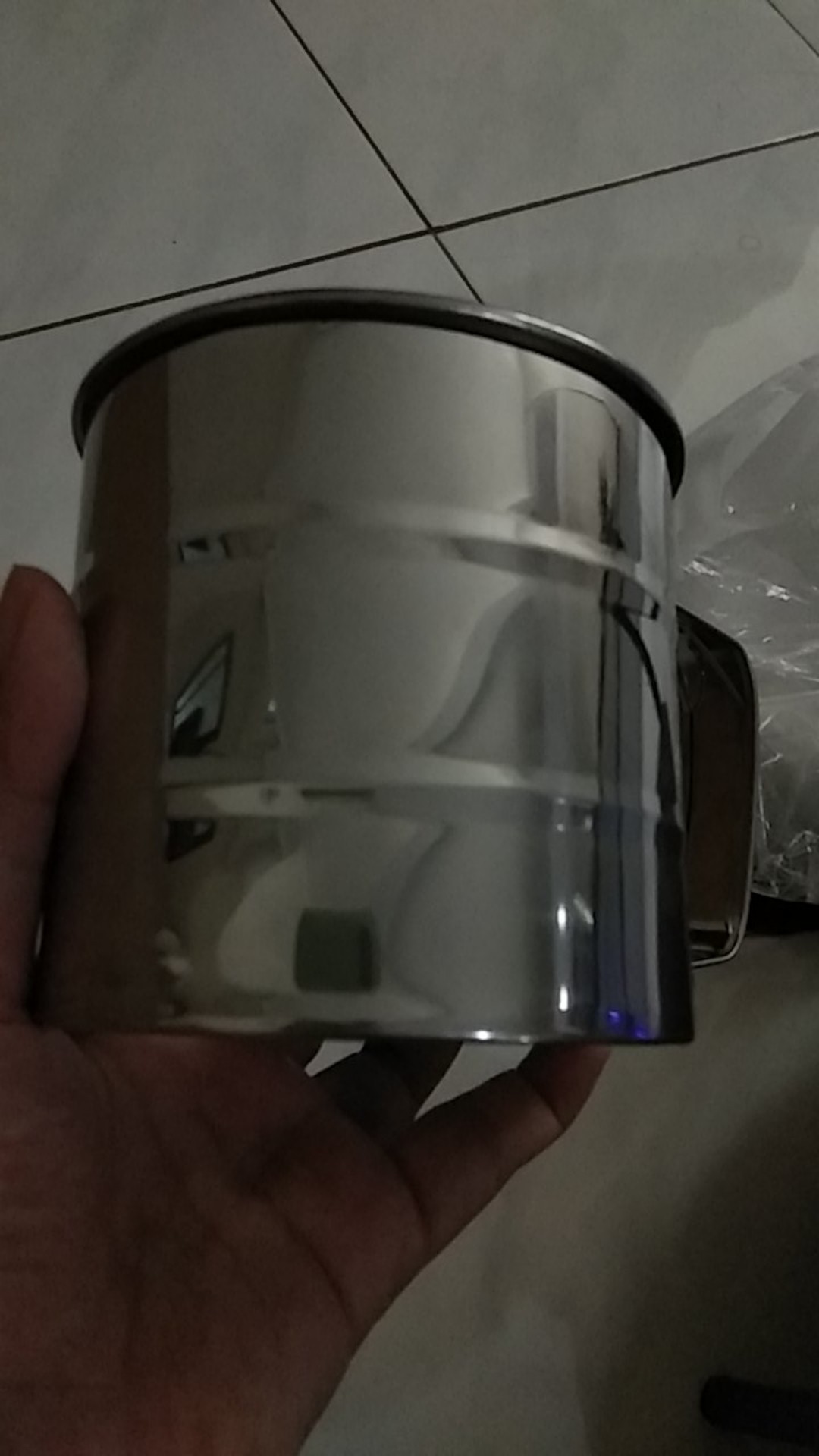 (2fire) Cangkir Ayakan Tepung/icing/gula Bahan Stainless Steel