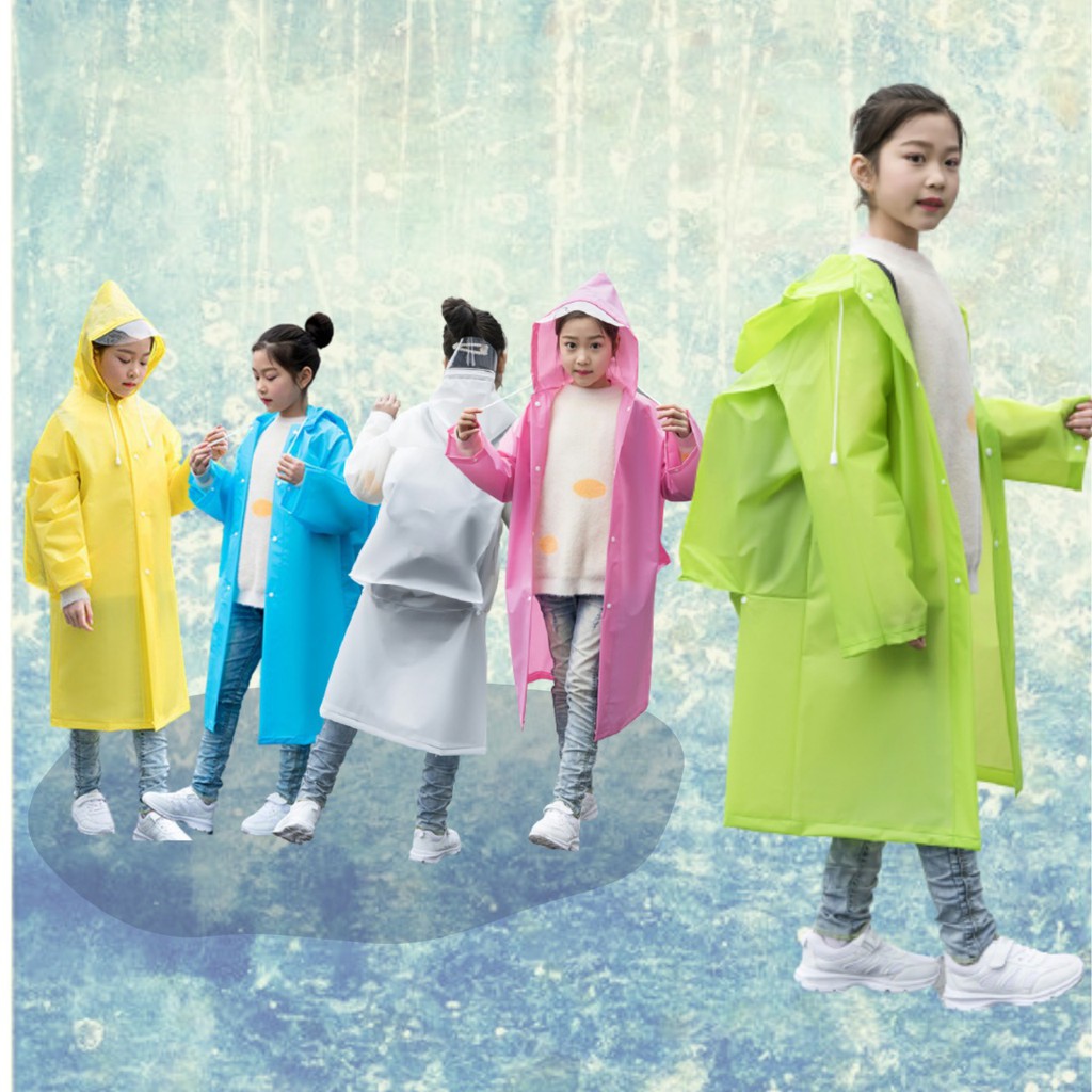 Jas Hujan Anak Warna - Raincoat Anak - Mantel Jas Hujan