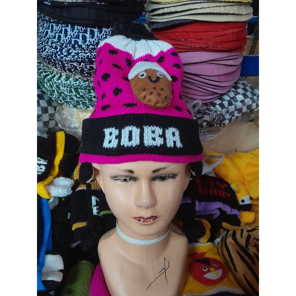 PROMO - CamtelClothing Kupluk Pom Pom Rajut Anak Bayi Bordir Boba / kupluk Baby Bordir Boba