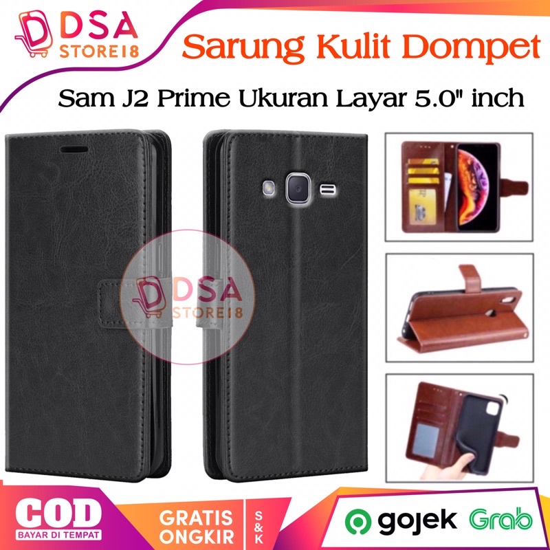 Case Samsung J2 Prime / Casing Samsung J2 Prime / Leather Case Flip Cover Wallet Dompet Hp Casing Ku