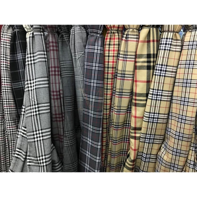 Kain Katun Kotak Motif Burberry Classic Bahan Premium Jepang