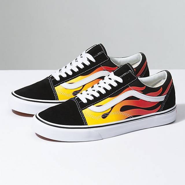 Sepatu Oldskool Flame Waffle DT Import Sneakers Kets Casual Sekolah Kuliah Kerja Santai Kado Hadiah