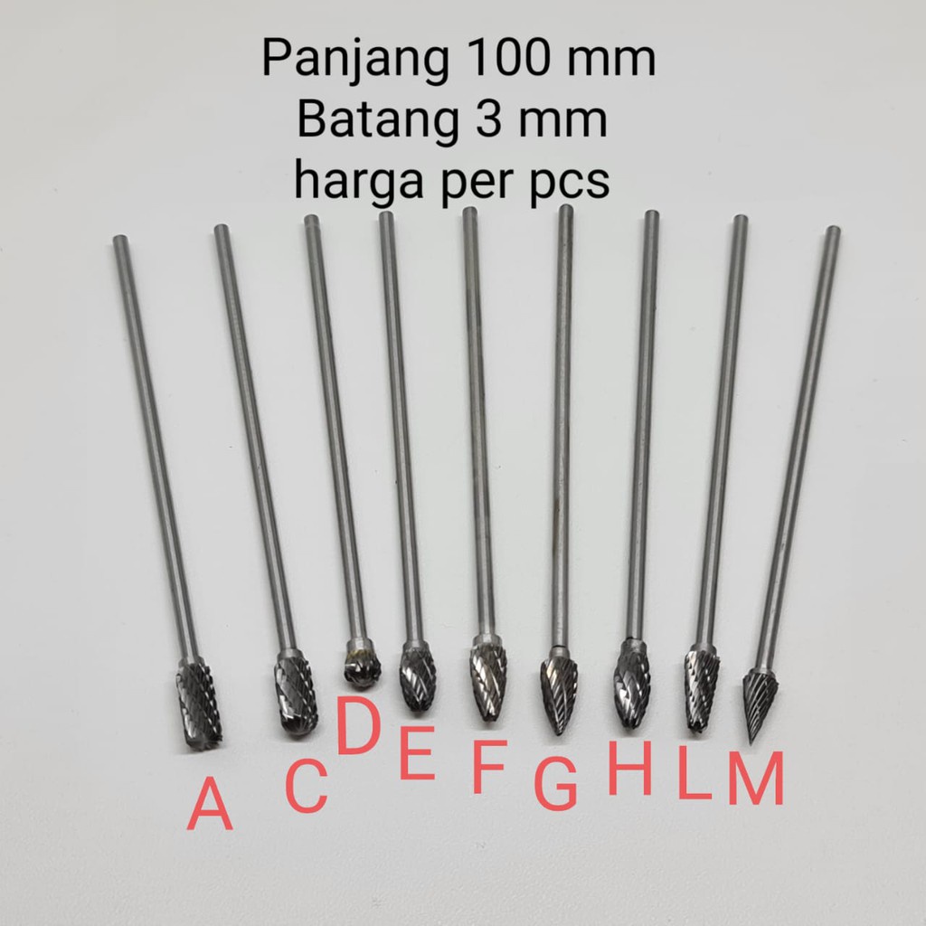 Mata Tuner 3mm Panjang Type G Mata Bor Cuner 100mm Bor Tuner Eceran