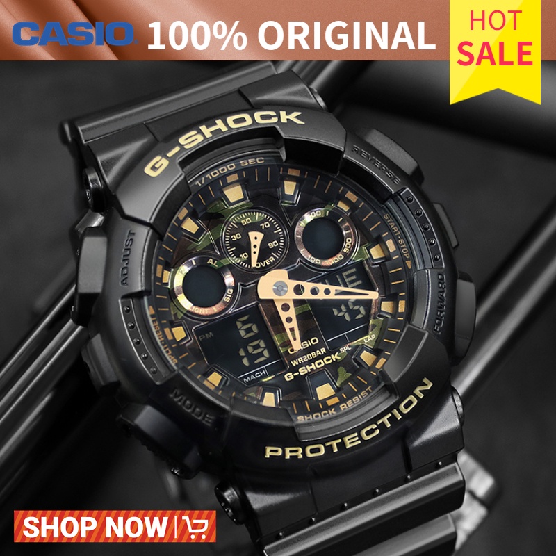100% original Casio jam tangan casio  pria gshock kamuflase olahraga tahan air