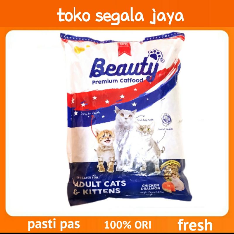 BEAUTY PREMIUM CAT FOOD 1 KG MAKANAN KUCING BEAUTY 1000 GRAM