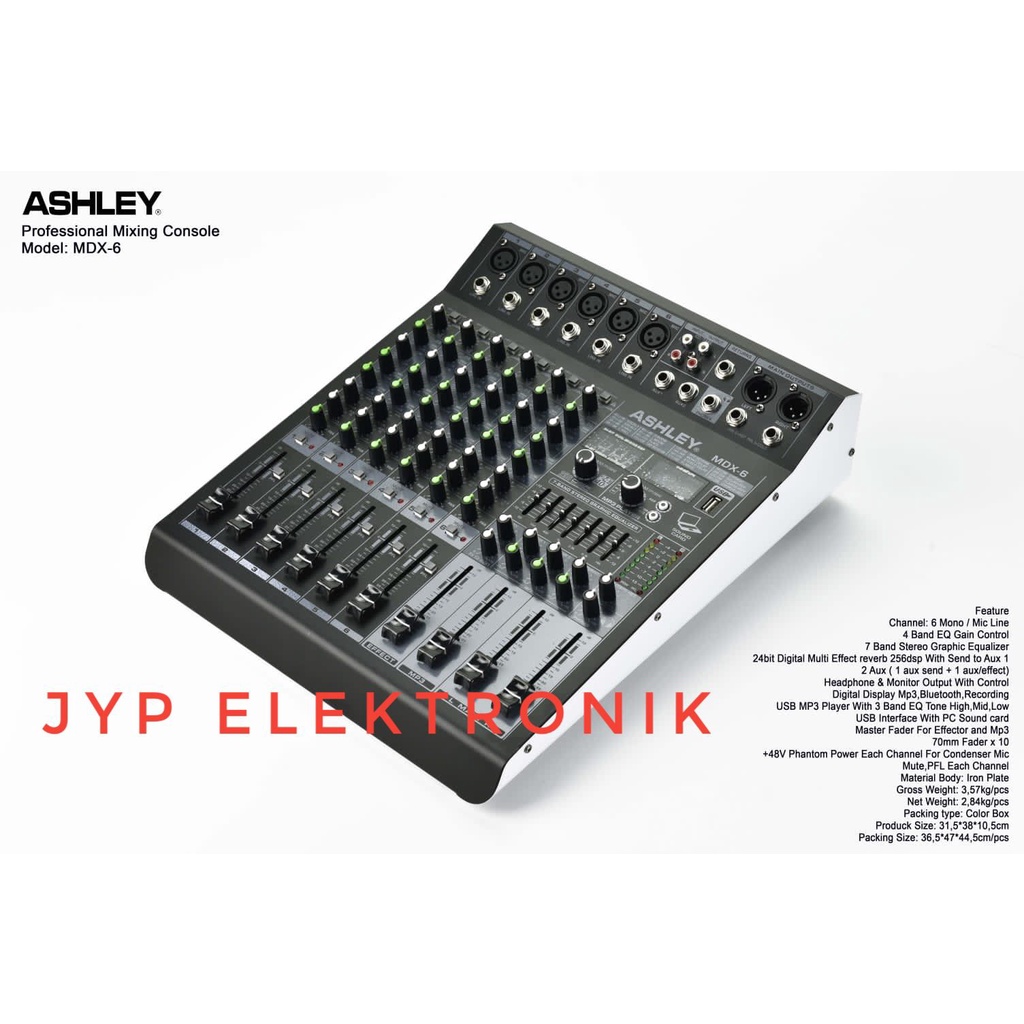 MIXER AUDIO ASHLEY MDX 6 / ASHLEY MDX6 ORIGINAL MODEL TERBARU