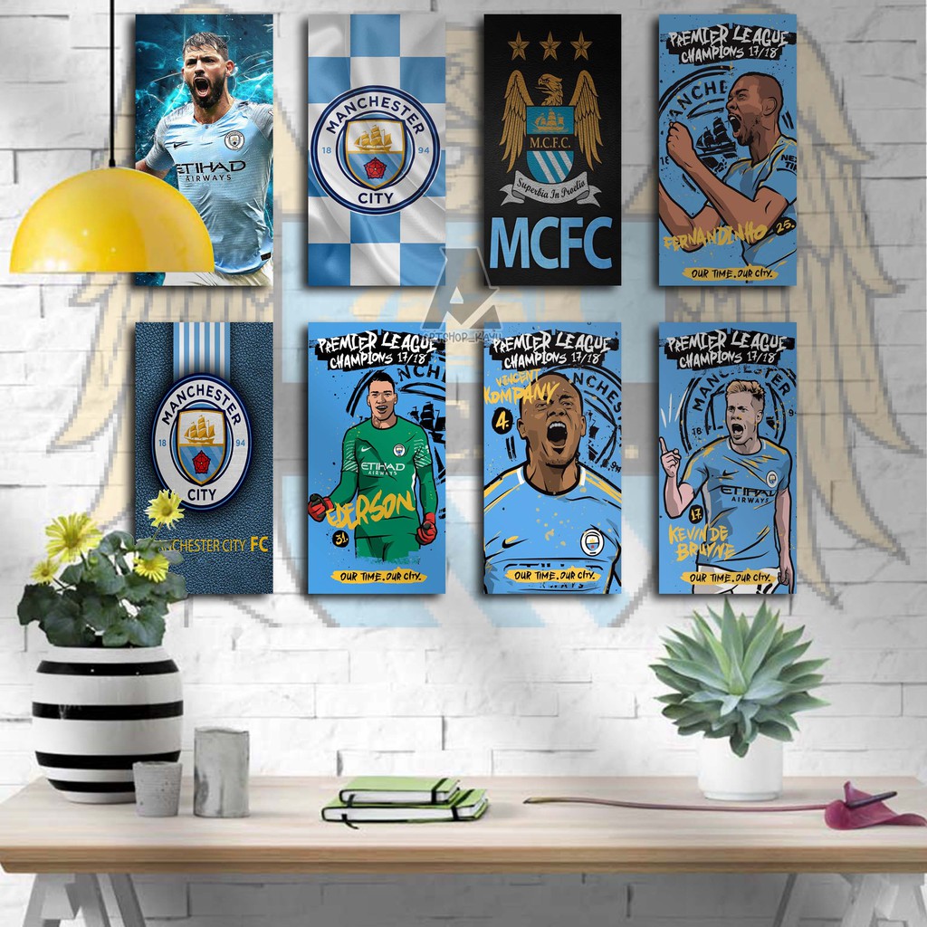 Hiasan dinding CLUB SEPAK BOLA MANCESTER CITY / dekorasi dinding / dekorasi kamar / poster dinding