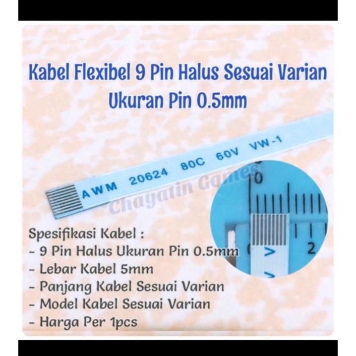 KABEL FLEKSIBEL 9 PIN HALUS SESUAI VARIAN UKURAN PIN 0.5MM