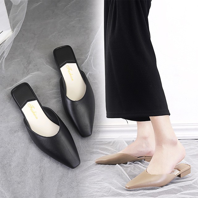 Monsoon - Sandal Baotou wanita tumit rendah sandal datar flatshoes wanita