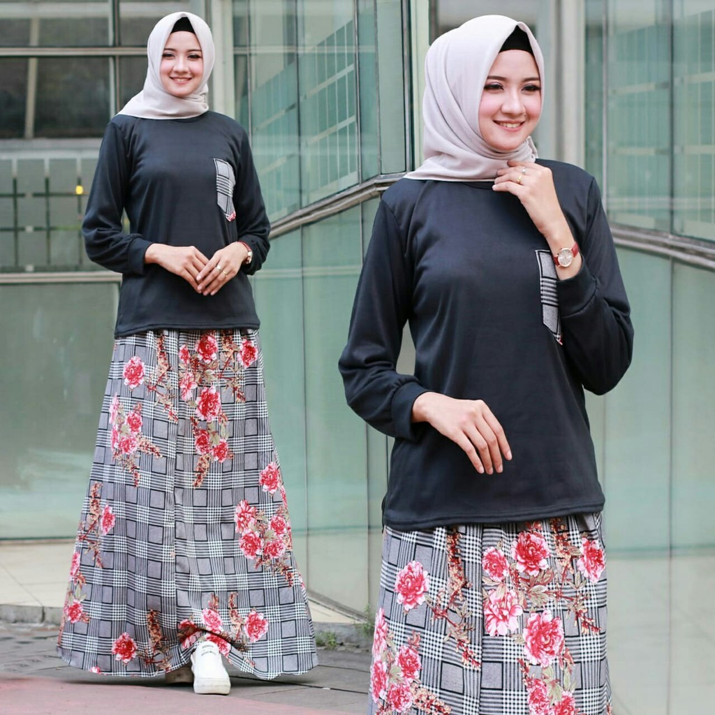 SET ROK WILONA / SETELAN WANITA MUSLIM / PAKAIAN WANITA SIMPLE / PAKAIAN WANITA HARI-HARI