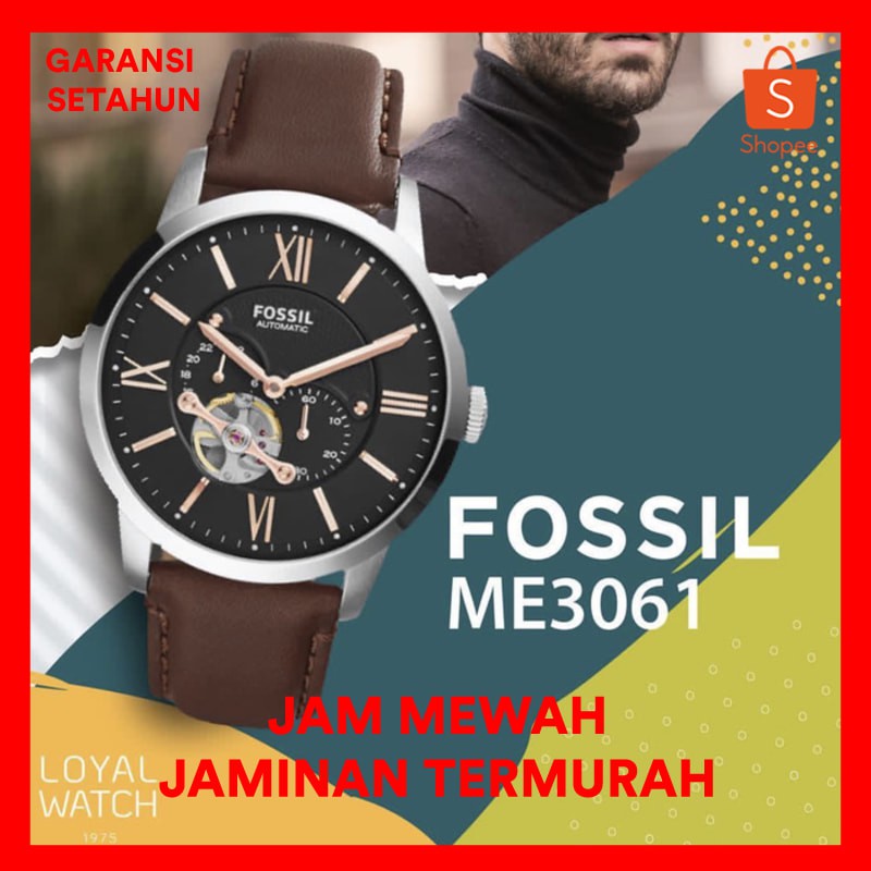 Jam Tangan Pria Merk Fossil Original Type ME 3061 Leather