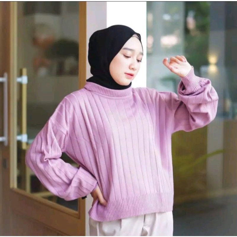 RAJUT JOVANKA RAJUT OVERSIZE / TURTLENECK KNITWEAR ARSYILLA PUFFY