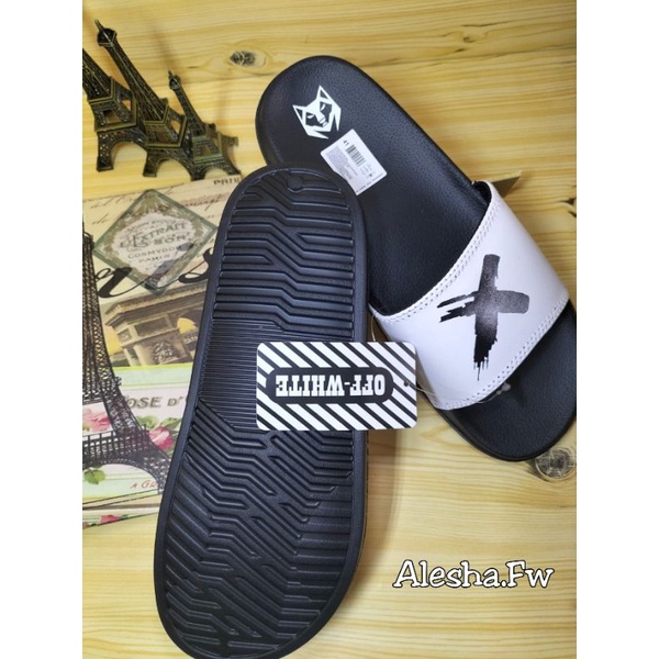 Sandal Slide Gen X Hitam / Sendal Slop X Black / Sandal Vans Offwhite Distro