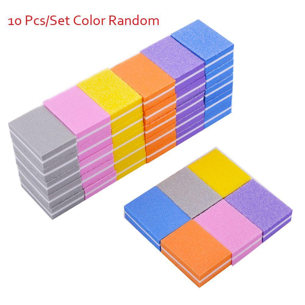 Mxbeauty Kikir Kuku 10pcs/lot Random Color Polish Colorful Sanding Sponge Poles