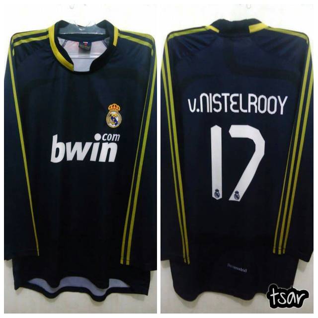 Jersey Real Madrid Away 2007-2008 No.17 v.NISTELROOY Long Sleeve MULTISPORT Lokal Classic Vintage Me