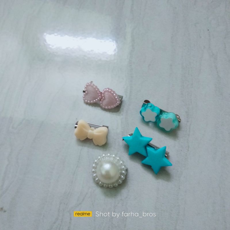 Peniti hijab jilbab - Bros Dagu - bros kecil - Bros mini - Bros hijab kupu silver satuan By Farha-Random