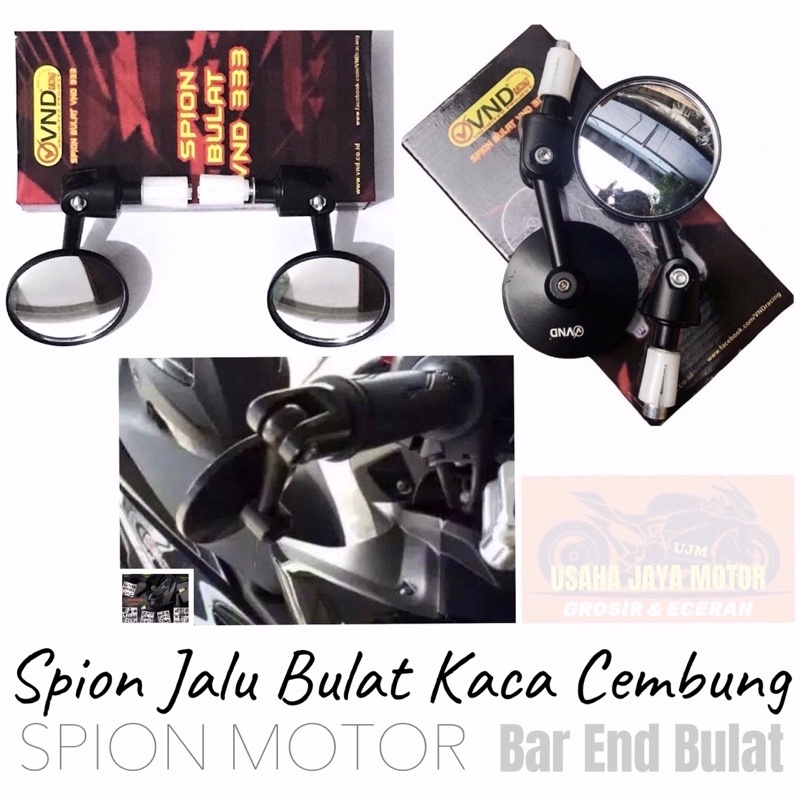 Spion Bar End Bulat Spion Jalu Bulat Original Merk VND Universal Buat Semua Motor Bisa KING