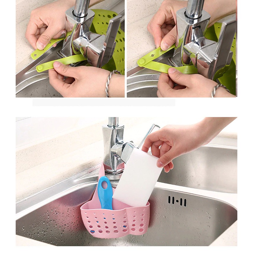 Tempat Spon Sponge Cuci Piring Tempat Sabun Gantung Cuci Piring Dan Spon Gantungan Wastafel Cuci Piring Adjustable 2in1