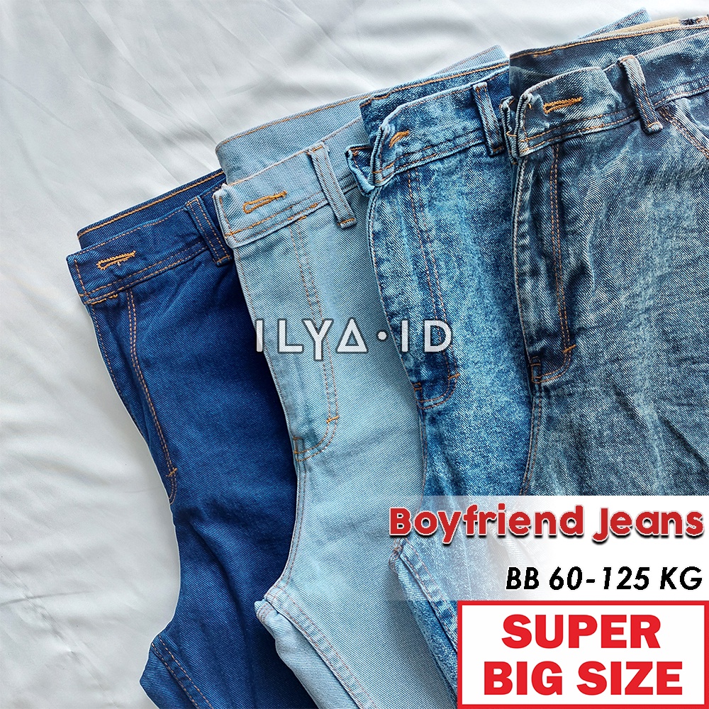 BOYFRIEND JEANS WANITA SUPER JUMBO 38-45 / CELANA JEANS JUMBO / BOYFRIEND JUMBO WANITA