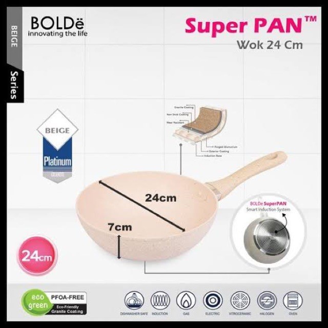 Bolde Super Pan Wok 24cm BEIGE