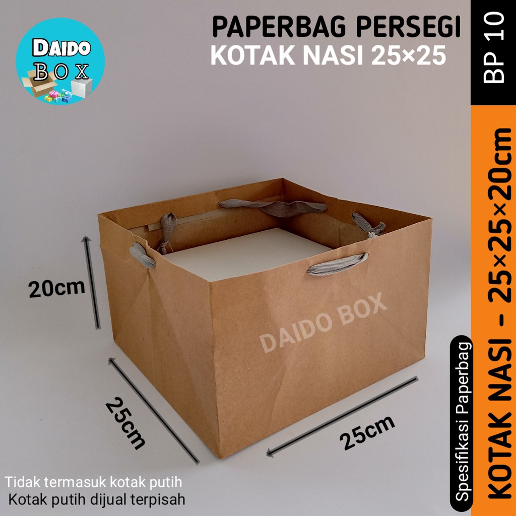 

ISI 12 BIJI Paper Bag Murah 25x25x20 Bp10 Tas Dus Kotak Nasi Berkat Paperbag Polos