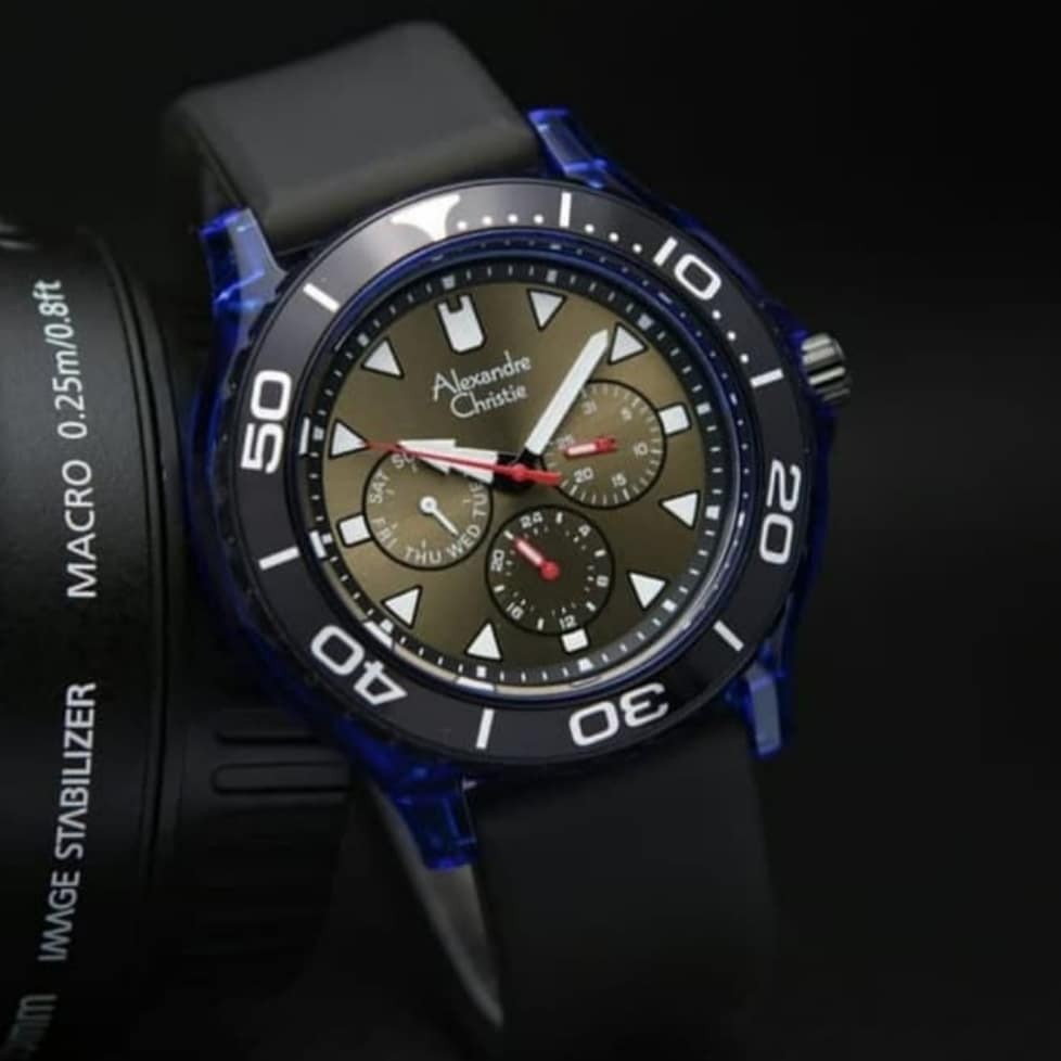 JAM TANGAN PRIA ALEXANDER CHRISTIE ORIGINAL BLUE BLACK AC6531
