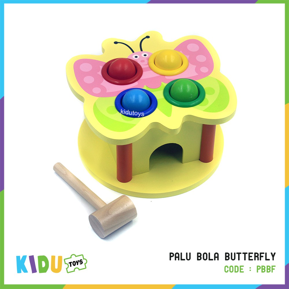 Mainan Montessori Mainan Motorik Wooden Toys Palu Bola Motorik Anak Gambar Hewan Kidu Toys